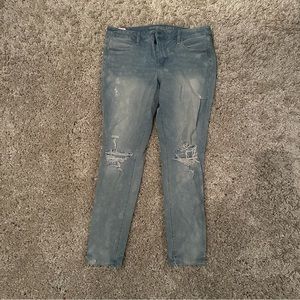 AMERICAN EAGLE Jegging Ripped Jeans Super Super Stretch X4 Size 16 Long